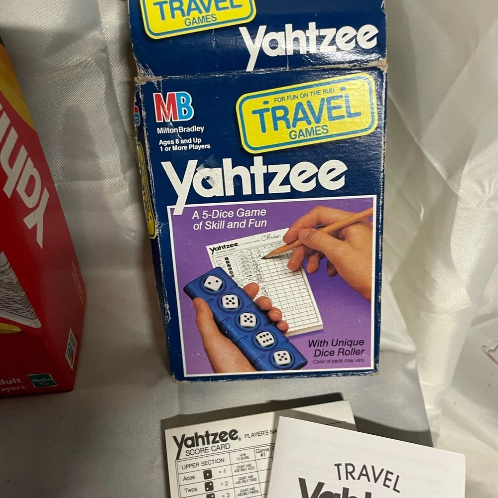 Yahtzee Classic Board Game - Red & Yellow Box & Travel Yahtzee - Picture 4 of 7